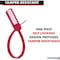 Kable Kontrol Numbered Write-On Flag Zip Tie Tags, 6in L, 60 Lbs Strength, 100 Pcs, Red, 100PK CTWOS-NF-6-60-RD - alternate 2