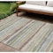 Homeroots 8' X 10' Beige Brown And Gray Striped Washable Indoor Outdoor Area Rug 598869 - alternate 1