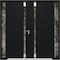 Vdomdoors Aluminum Double Doors Cynex 6777 Black 2 Sidelights Mirrored Clear Glass Modern Painted 100x80 (W14 CYNEX6777DEXD-BLK-W14+72+14xH80-RH-O - alternate 1