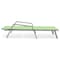 Leisuremod Marlin Patio Chaise Lounge Chair with Armrests in Grey Aluminum Frame, Green, 2PK MLAGR-77G2 - alternate 4