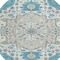 Homeroots 8' Teal Blue Green And Ivory Round Oriental Washable Indoor Outdoor Area Rug 596646 - alternate 4