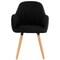Elama 2 Piece Fabric Tufted Chair in Black with Wooden Legs ELM-793-BLK - alternate 6