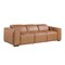 Homeroots 104" Chestnut Top Grain Leather Reclining Metal USB Sofa 720438 - alternate 8