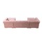 Homeroots Pink Velvet U Shaped Three Piece Sofa and Chaise Sectional With Toss Pillows 643893 - alternate 4