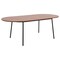 Leisuremod Oval 82.7 in W, 29.5 in L, MDF/Steel, Walnut TT84WN - alternate 1