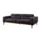 Homeroots 96" Ebony Top Grain Leather Sofa With Black Legs 491325 - alternate 4
