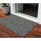 Homeroots 3' X 5' Black And Ivory Geometric Washable Indoor Outdoor Area Rug 602341 - alternate 1