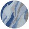 Homeroots 8' Blue Gray And Ivory Round Abstract Washable Indoor Outdoor Area Rug 600956 - alternate 4