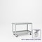 Pucel 2 Shelf Slat Top Cart, 48 in W x 24 in D x 33 1/2 in H, Light Blue S-48-DT-2-S - alternate 1