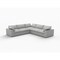 Homeroots Light Gray Linen Blend Modular L Shaped Five Piece Corner Sectional 716923 - alternate 4