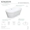 Kingston Brass 60" Acrylic Oval Double Ended Pedestal Tub with Drain, No Faucet Drillings, Glossy White VTPDE602922 - alternate 3