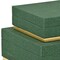Homeroots Set of Two Green And Gold Striped Square Nesting Storage Boxes With Lids, 2PK 712927 - alternate 5