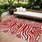 Homeroots 9' X 12' Red And Ivory Animal Print Washable Indoor Outdoor Area Rug 600652 - alternate 1