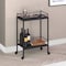 Homeroots 23" Black Steel and Wood Rolling Bar Cart 530446 - alternate 6