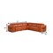 Homeroots Camel Italian Leather Modular L Shaped Five Piece Corner Sectional 534858 - alternate 6