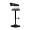 Armen Living Larisa Adjustable Black Wood Bar Stool in Gray Faux Leather with Golden Bronze and Black Metal LCLABABLKGRY - alternate 2