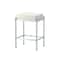 Gatco Rectangle White Leather Vanity Stool Chrome 1356 - alternate 3