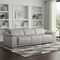 Homeroots 107" Light Gray Top Grain Leather Reclining USB Sofa 643713 - alternate 3