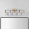 Jonathan Y Caleb 38" 5-Light Contemporary Transitional Iron/Glass LED Vanity Light, Brass Gold/Black/White JYL9555B - alternate 5
