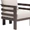 Homeroots 30" Brown Aluminum Outdoor Arm Chair with White Cushion 668767 - alternate 6