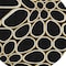 Homeroots 8' Black Ivory And Beige Round Abstract Washable Indoor Outdoor Area Rug 600518 - alternate 3