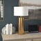 Homeroots 30" Brass Metal Table Lamp With White Drum Shade 524477 - alternate 4