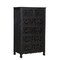 Homeroots 35" Black Solid Wood Six Drawer Chest 521240 - alternate 1