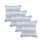 Homeroots Set of Four 18" X 18" Blue Beach Chevron Cotton Zippered Pillow, 4PK 535276 - alternate 3