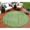 Homeroots 8' Green And Ivory Round Geometric Washable Indoor Outdoor Area Rug 600818 - alternate 1