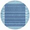 Homeroots 8' Sky Blue And Denim Blue Round Striped Washable Indoor Outdoor Area Rug 610506 - alternate 3