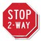 Signmission Stop 2-way, 6 inch X 6 inch, Plastic Sign, 2PK OC-P-2PACK-6-16 - alternate 1