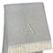 Homeroots 55" X 70" Gray White Herringbone Cotton Blend A Initial Throw Blanket with Tassels Embroidery 655524 - alternate 3