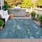 Homeroots 10' X 14' Teal Blue And Ivory Abstract Washable Indoor Outdoor Area Rug 631190 - alternate 4