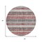Homeroots 8' Burgundy And Silver Round Striped Washable Indoor Outdoor Area Rug 632205 - alternate 5