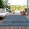 Homeroots 8' X 10' Navy Blue And Mint Green Striped Washable Indoor Outdoor Area Rug 610549 - alternate 4