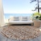 Homeroots 8' Terra Cotta And Beige Round Southwestern Washable Indoor Outdoor Area Rug 594198 - alternate 5