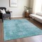 Homeroots 3' X 5' Aqua Teal Blue And Gray Abstract Washable Indoor Outdoor Area Rug 587254 - alternate 6