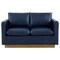 Leisuremod Nervo Upholstered Leather Loveseat with Gold Frame, Navy Blue NS55BU-L - alternate 4