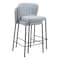 Homeroots Set of Two 26" Gray And Black Faux Leather And Steel Counter Height Bar Chairs 555746 - alternate 3