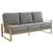 Leisuremod Jefferson Contemporary Velvet Sofa with Gold Frame, Light Grey JAG77LGR - alternate 1