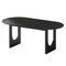 Homeroots 79" Black Solid Wood Double Pedestal Base Oval Dining Table 712141 - alternate 1