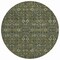 Homeroots 8' Round Moss Green and Gray Round Floral Washable Non Skid Indoor Outdoor Area Rug 564379 - alternate 6