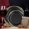 Smarty Had A Party Black with Gold Fancy Round Disposable Plastic Dinnerware Value Set, 240PK 8880-BGVP-CASE - alternate 1