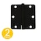 Global Door Controls 3.5 in. x 3.5 in. Residential Full Mortise 1/4 in. Radius Door Hinge with Removable Pin - Pack of 2 CP3535-1/4-US19-M - alternate 1