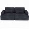 Homeroots 93" Blue Chenille Modular Stainless Steel Sleeper Sofa With Toss Pillows 706813 - alternate 1