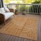 Homeroots 5' X 8' Copper And Ivory Geometric Washable Indoor Outdoor Area Rug 600853 - alternate 7