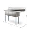 Koolmore 63 in. Three Compartment Sink, Bowl Size 15x15x14, Stainless-Steel 16 Gauge with Right Drainboard KM-SC151514-15R316 - alternate 5