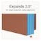 Pendaflex End Tab File Pocket, Blue Gusset, 3.5" Expansion, Letter Size, Brown/Blue, 10PK 1007026 - alternate 3