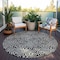 Homeroots 8' Black And Ivory Round Abstract Washable Indoor Outdoor Area Rug 599690 - alternate 4