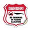 Signmission Alligator Warning Shield Sign Danger! No, 4 inch X 4 inch, Vinyl Decal, 2PK SHI-D-2PACK-4-356 - alternate 1